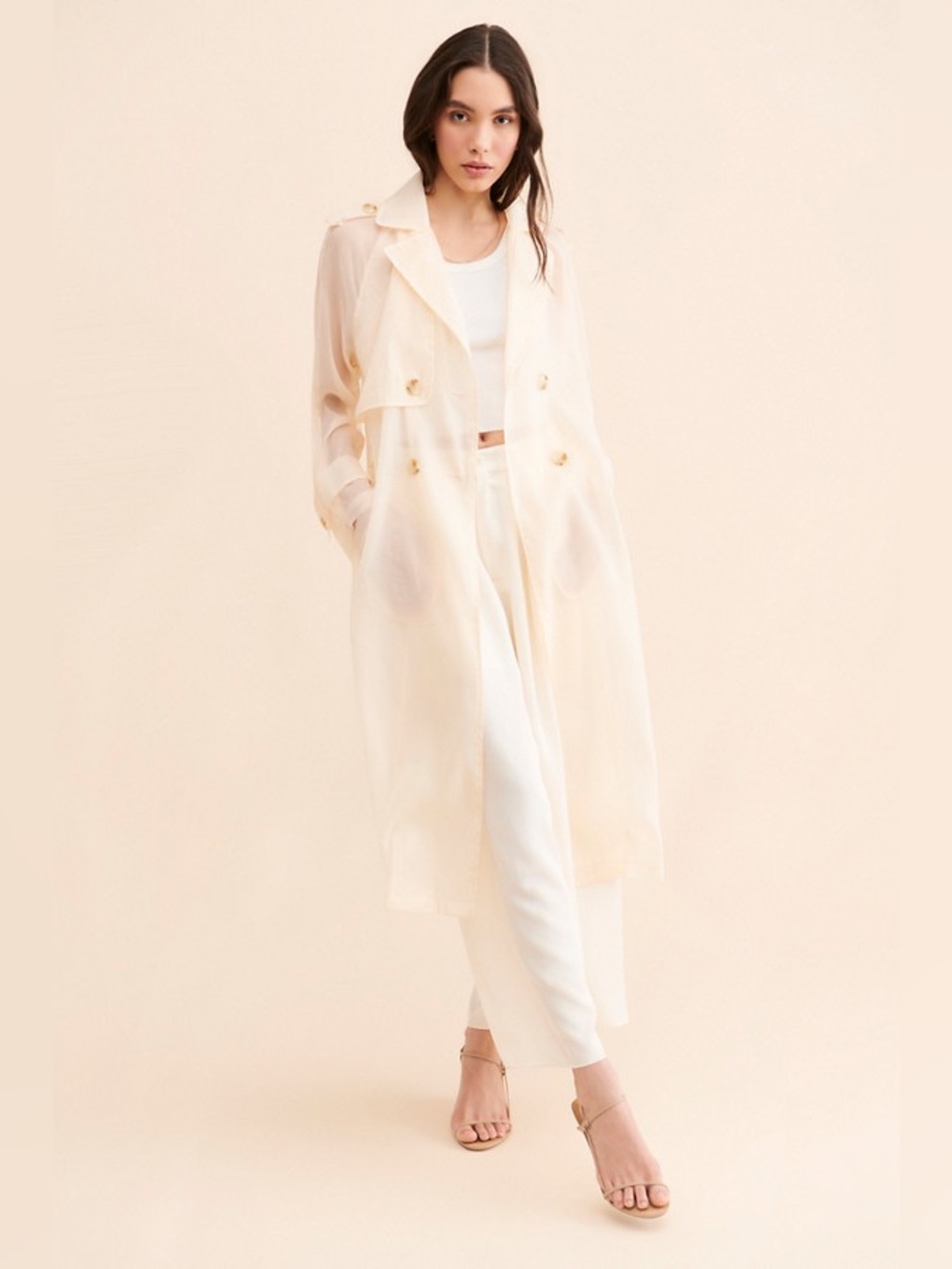 Petal & Pup Braelynn Sheer Trench Coat